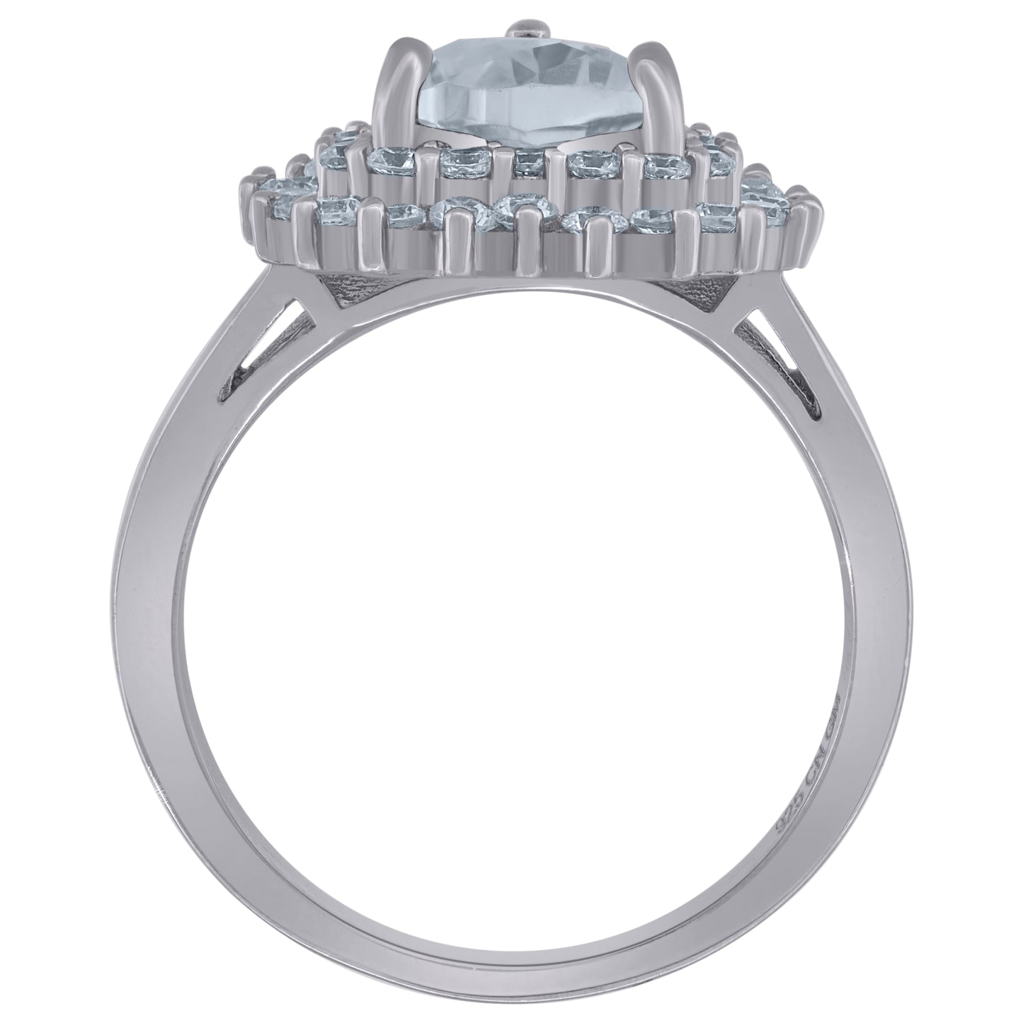 Sterling Silver Womens Cubic Zirconia Heart Bridal Anniversary Engagement Wedding Ring