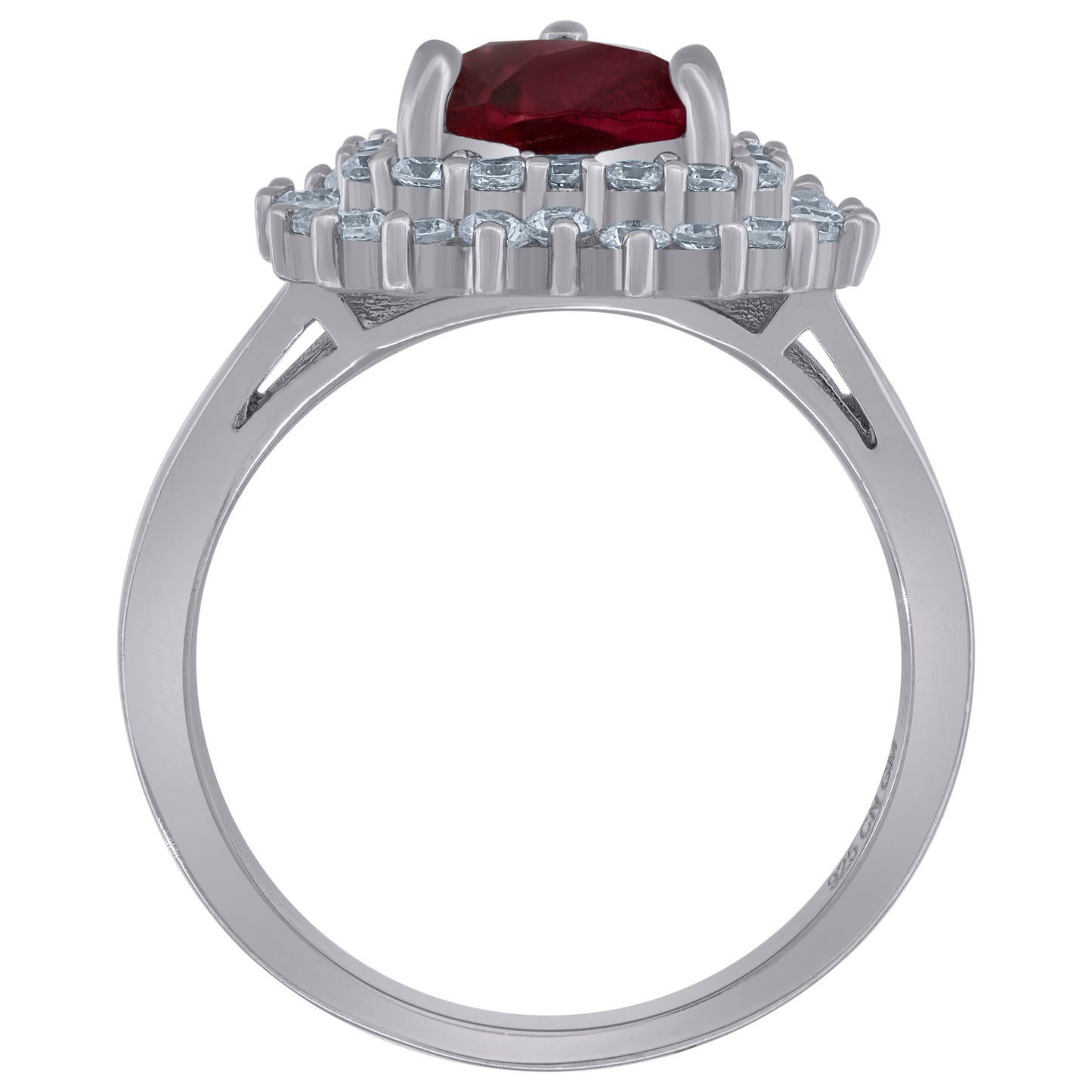Sterling Silver Womens Cubic Zirconia Heart Bridal Anniversary Engagement Wedding Ring