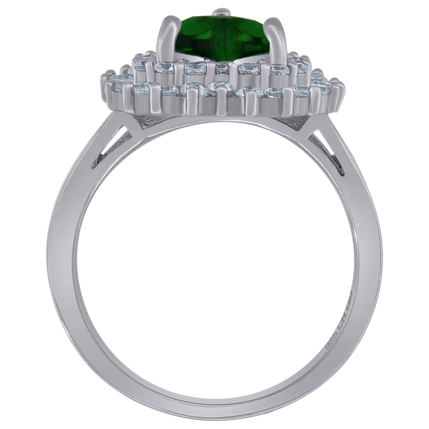 Sterling Silver Womens Cubic Zirconia Heart Bridal Anniversary Engagement Wedding Ring