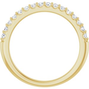 14K Yellow Gold Round 1.7 Mm Polished 1/4 Ctw Natural Diamond Anniversary Band Size 7