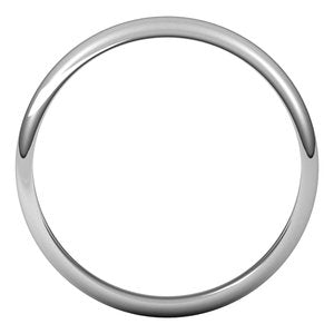 14K Yellow Or White Gold Or Sterling Silver Or Platinum 3.5 Mm Standard Weight Half Round Band