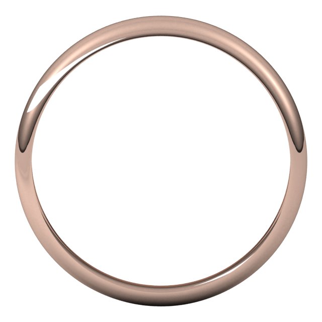 14K Yellow Or White Or Rose Gold Or Sterling Silver Or Platinum Or Palladium Standard Half Round Band