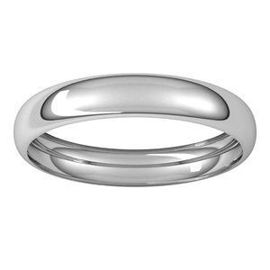 14K Yellow Or White Gold Or Sterling Silver Or Platinum 3.5 Mm Standard Weight Half Round Band