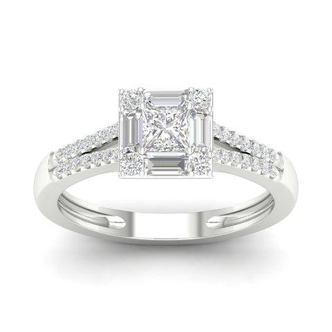 14K Yellow Or White Gold 0.66 Cttw Diamond Ladies Ring