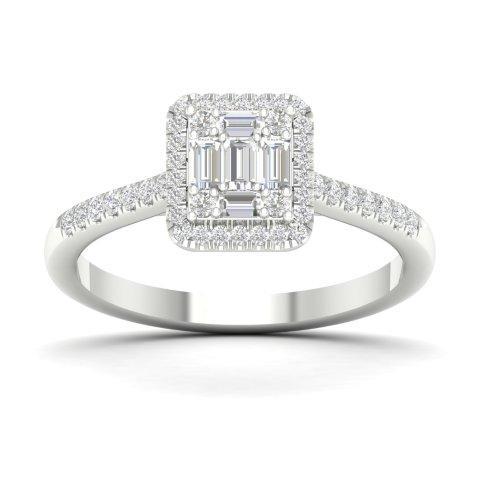 14K White Gold 0.33 Cttw Diamond Ladies Ring