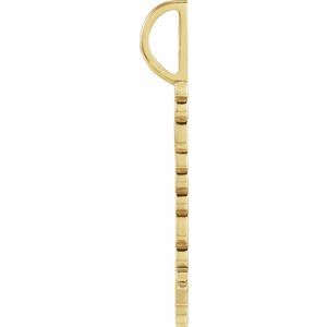 14K Yellow Gold 28.76 X 4.92 Mm Polished Namaste Pendant