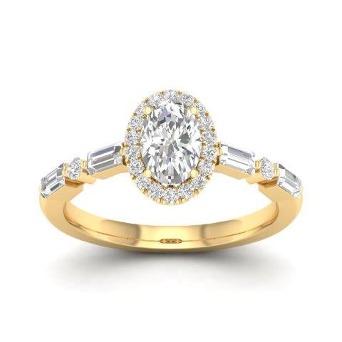 14K Yellow Gold 0.88 Cttw Diamond Ladies Ring