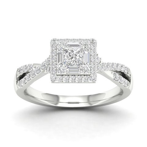 14K White Gold 0.50 Cttw Diamond Ladies Ring