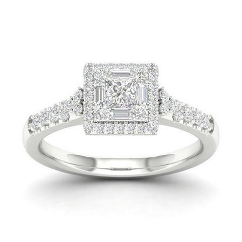14K Yellow Or White Gold 0.50 Cttw Diamond Ladies Ring