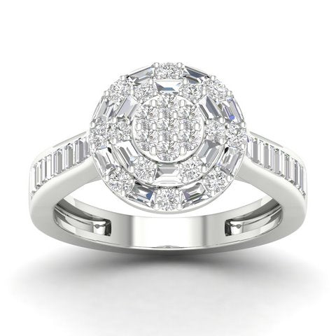 14K White Gold 0.50 Cttw Diamond Ladies Ring