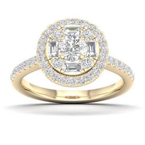 14K Yellow Gold 1.00 Cttw Diamond Ladies Baguette Ring