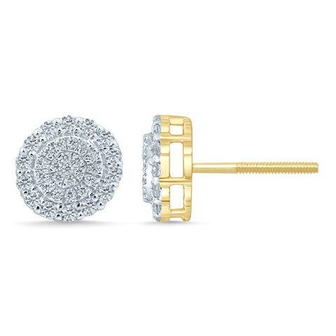 10K Yellow Gold 0.48- 0.54 Cttw Diamond Earring