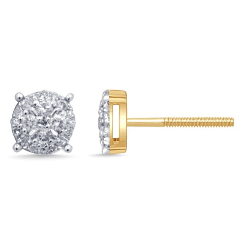 10K Yellow Gold 0.24- 0.26 Cttw Diamond Earring