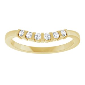 14K Yellow Gold Round 1.8 Mm 1/6 Ctw Natural Diamond Accented Contour Band Size 7