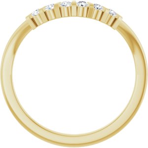 14K Yellow Gold Round 1.8 Mm 1/6 Ctw Natural Diamond Accented Contour Band Size 7