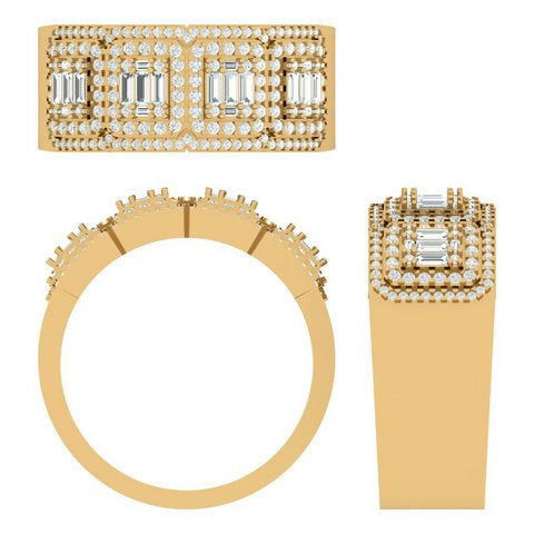 10K Yellow Gold 1.00-1.02 Cttw Diamond Baguette Ring