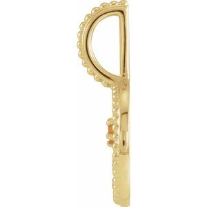 14K Yellow Gold Zodiac Virgo Round 2 Mm G-H I1 Natural Spessartite Garnet And .0075 Ctw Natural Diamond Virgo Pendant
