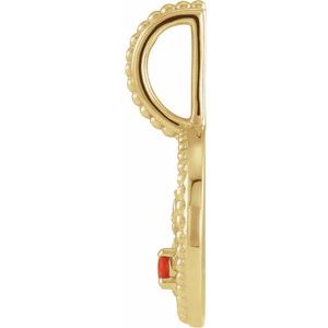 14K Yellow Gold Zodiac Taurus Round 2 Mm G-H I1 Natural Mexican Fire Opal And .0025 Ct Natural Diamond Taurus Pendant