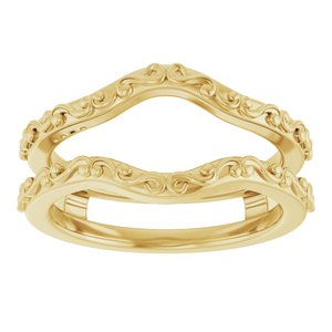 14K Yellow Gold Polished Vintage-Inspired Ring Guard Size 7
