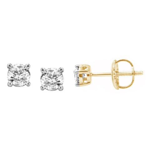 10K Yellow Gold 0.22- 0.26 Cttw Diamond Earring