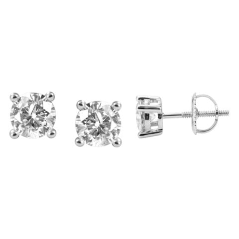 14K White Gold 0.95- 1.04 Cttw Diamond Earring
