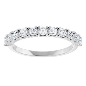 14K White Gold Natural Diamond Round 2.5 Mm Polished 5/8 Ctw Natural Diamond Anniversary Band Size 7