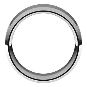 Sterling Silver Or Platinum 9 mm Beveled-Edge Comfort-Fit Band