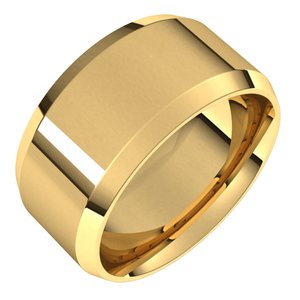 14K Yellow Or White Gold Or Platinum 10 mm Beveled-Edge Comfort-Fit Band