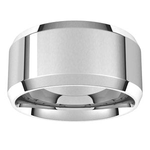14K Yellow Or White Gold Or Platinum 10 mm Beveled-Edge Comfort-Fit Band