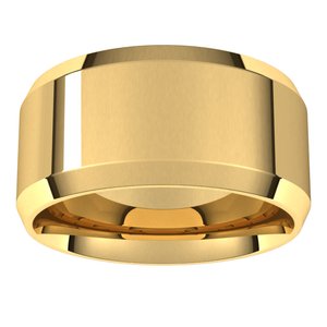 14K Yellow Or White Gold Or Platinum 10 mm Beveled-Edge Comfort-Fit Band