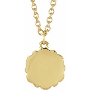 14K Yellow Gold 9.96 X 8.37 Mm 16-18 In Polished Bee Medallion Necklace
