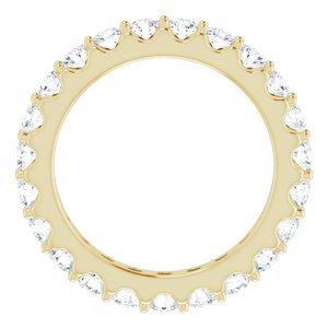 14K Yellow Gold Round 2.5 Mm G-H Si2-Si3 1 3/8 Ctw Natural Diamond Eternity Band Size 4.5