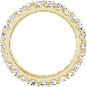 14K Yellow Gold Round 2.5 Mm F+ Vs 1 1/2 Ctw Lab-Grown Diamond Eternity Band Size 6