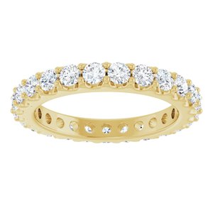 14K Yellow Gold Round 2.5 Mm F+ Vs 1 1/2 Ctw Lab-Grown Diamond Eternity Band Size 7