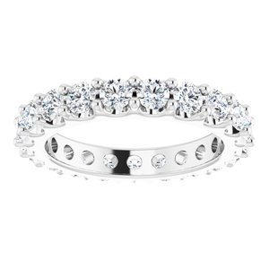 Platinum Round 3 Mm G-H Si2-Si3 1 7/8 Ctw Natural Diamond Eternity Band Size 6.5
