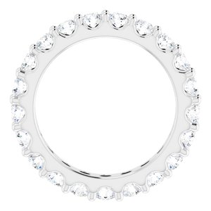 Platinum Round 3 Mm G-H Si2-Si3 1 7/8 Ctw Natural Diamond Eternity Band Size 6.5