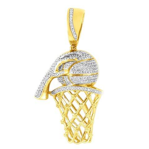 10K Yellow Gold 0.50- 0.60 Cttw Diamond Basketball Charm
