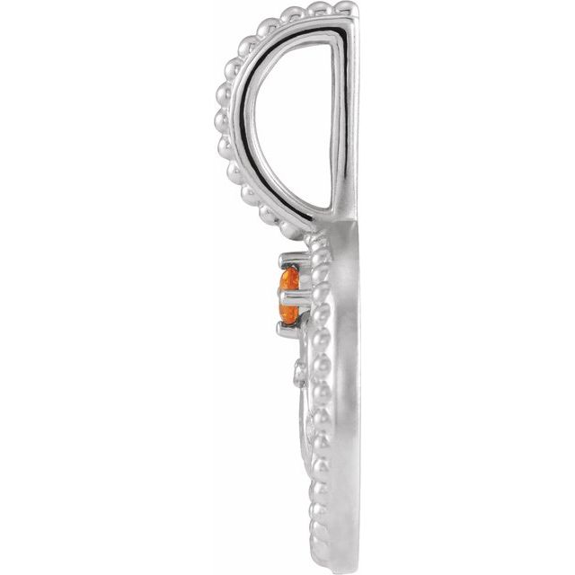 Sterling Silver Round 2 Mm I1, G-H Polished Natural Citrine And .005 Ctw Natural Diamond Leo Charm/Pendant