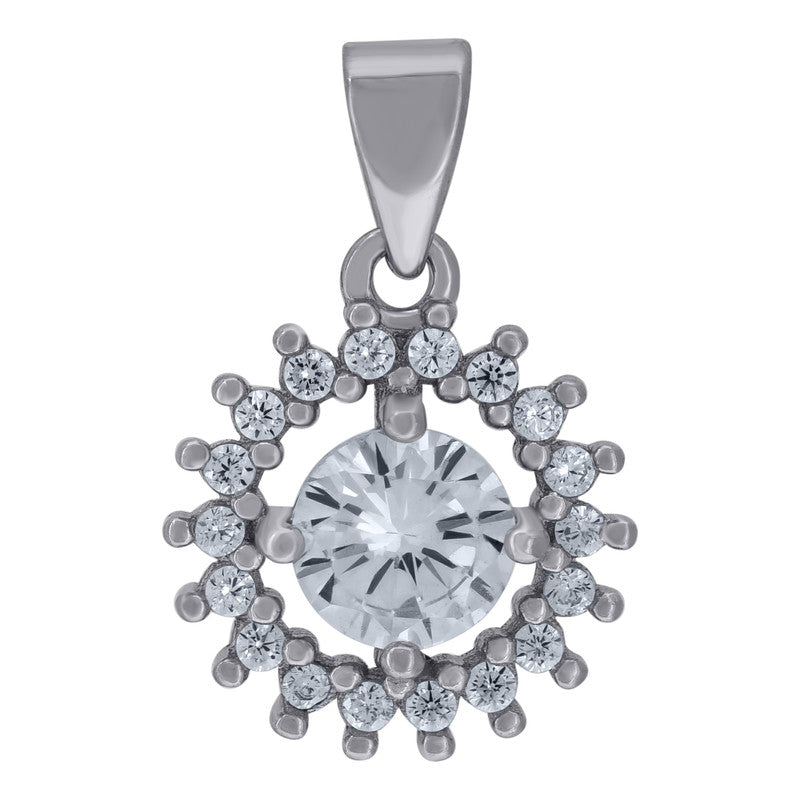 925 Sterling Silver Womens Cubic-Zirconia Fashion Charm Pendant