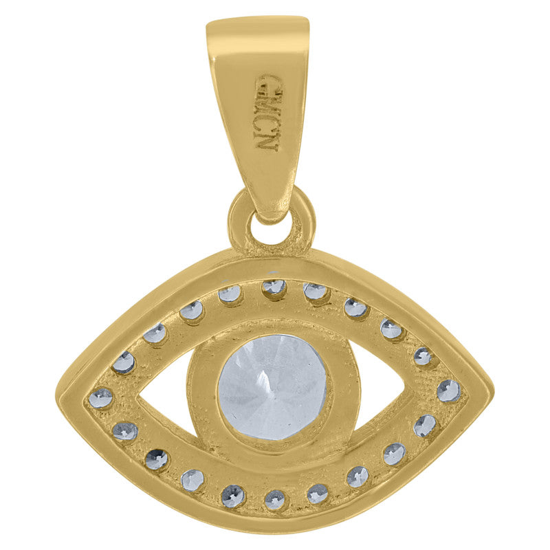 925 Sterling Silver Unisex Cubic-Zirconia Evil Eye Symbol Good Luck Charm Pendant