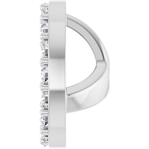 14K White Gold 5 Mm Pair Polished 1/5 Ctw Natural Diamond Halo-Style Earring Jackets