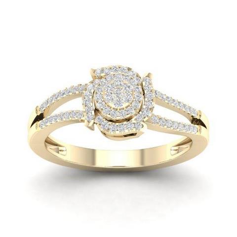 10K Yellow Gold 0.20 Cttw Diamond Ladies Ring