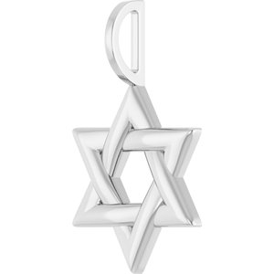 Sterling Silver 25.6 X 15.7 Mm Polished Star Of David Pendant