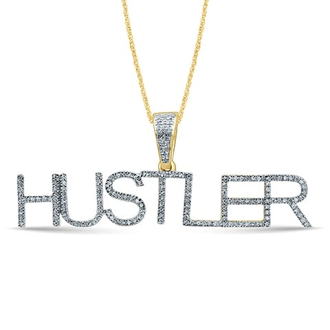 10K Yellow Gold 0.27-0.28 Cttw Diamond "Hustler" Charm