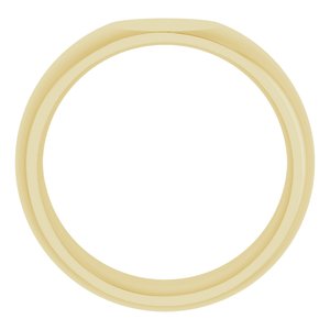 18K Yellow Gold 8 Mm Polished Comfort-Fit Signet Wedding Band Size 8