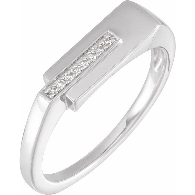 14K Yellow Or White Gold Round 1 Mm Polished Diamond Fashion Ring, Size 7