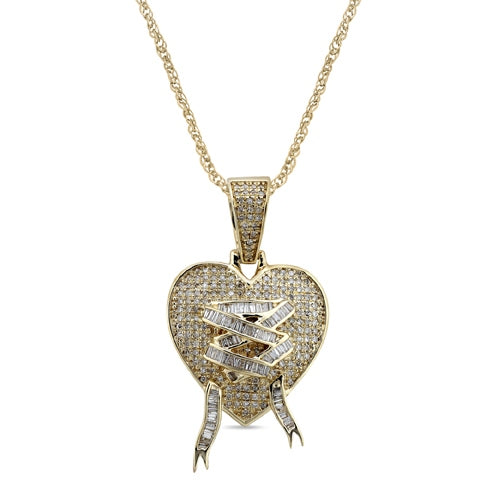 10K Yellow Gold 0.71-0.74 Cttw Diamond Heart Charms