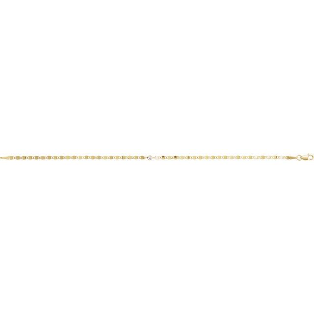 14K Yellow Gold Round 2.5 Mm 6.9 X 3 Mm 7 1/2 In I1, G-H Polished .06 Ct Natural Diamond Bezel-Set Solitaire Bracelet