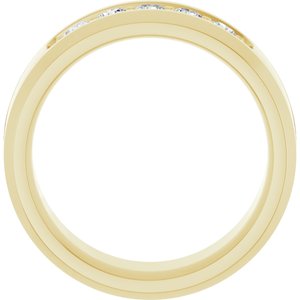14K Yellow Gold Round 3 Mm F+ Vs Lab-Grown Diamond Band Size 10