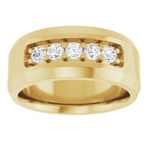 14K Yellow Gold Round 3 Mm F+ Vs Lab-Grown Diamond Band Size 10